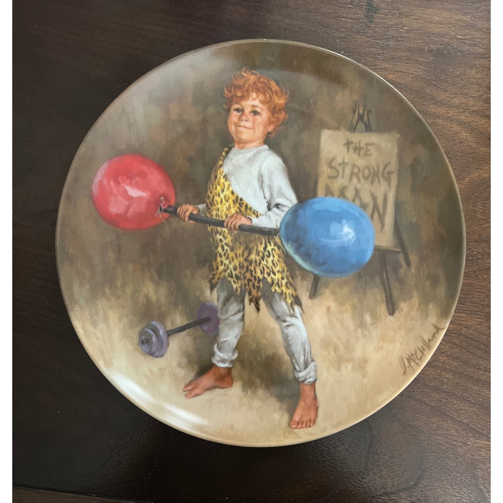 Reco Collector Plate Unisex 8.5in Brown Pre-owned Johnny The Strong Man Circus